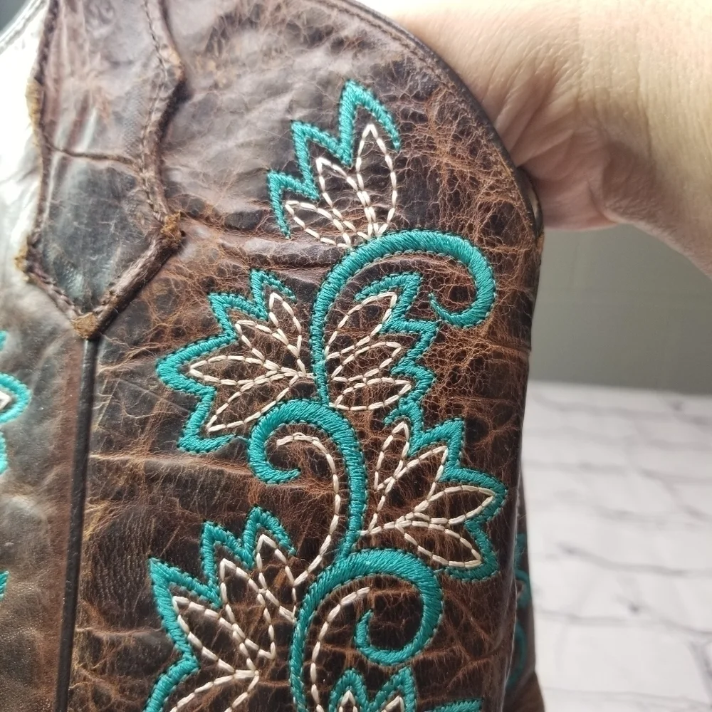 Corral teen Willa brown embroidered cowgirl boots